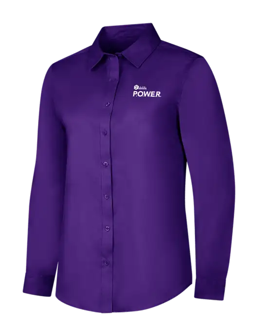 Purple Womens Long Sleeve Superpro React Twill Shirt w/Power Logo