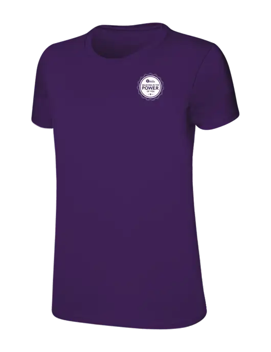 Womens Ring Spun Purple 4.5 oz T-Shirt w/Power Logo