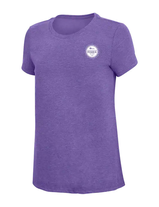 Womens Simply Soft Purple Frost 4.5oz  Poly/Combed Ring Spun Cotton T-Shirt w/Power Logo