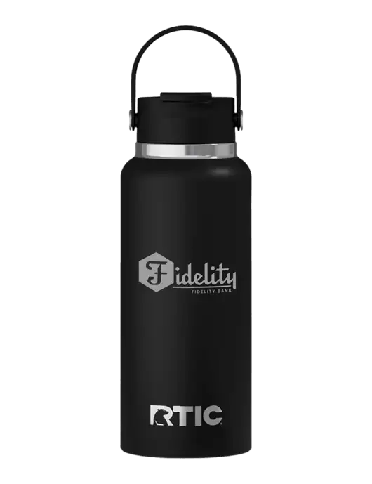 RTIC Outback 32 oz Black Bottle w/Fidelity Bank Logo