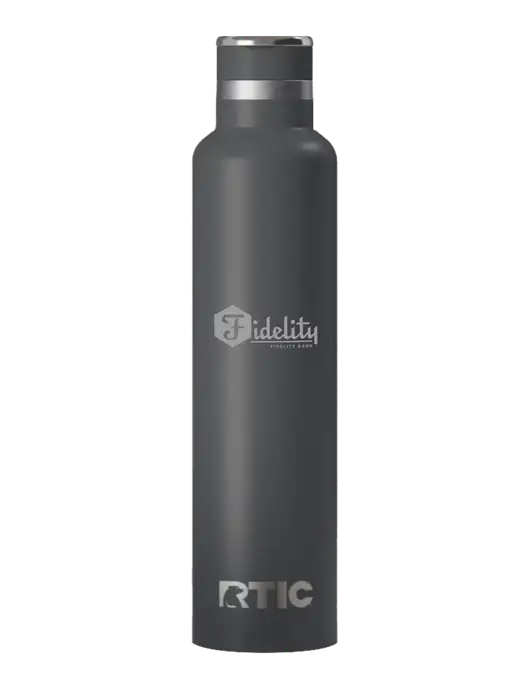 RTIC Journey 26 oz Charcoal Bottle w/Fidelity Bank Logo
