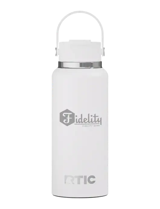 RTIC Outback 32 oz White Bottle w/Fidelity Bank Logo