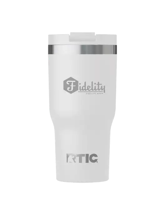 RTIC Essential 30 oz White Tumbler w/Fidelity Bank Logo