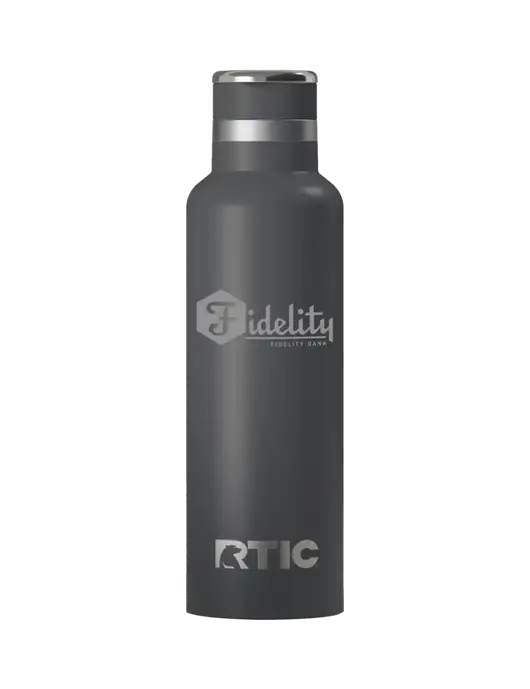 RTIC Journey 20 oz Charcoal Bottle w/Fidelity Bank Logo