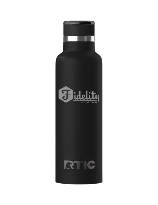 RTIC Journey 20 oz Black Bottle w/Fidelity Bank Logo