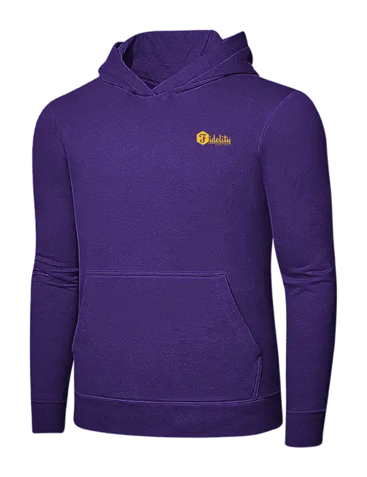 Purple 7.8 oz Ring Spun Hooded Sweatshirt w/Fidelity Bank Logo