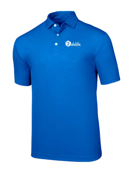 Callaway Birdseye Dark Carolina Blue Polo w/Fidelity Bank Logo