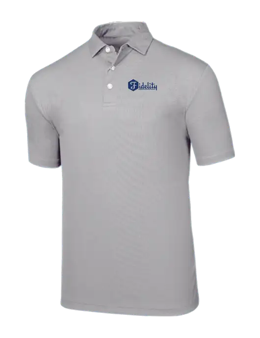 Callaway Birdseye Light Grey Polo w/Fidelity Bank Logo
