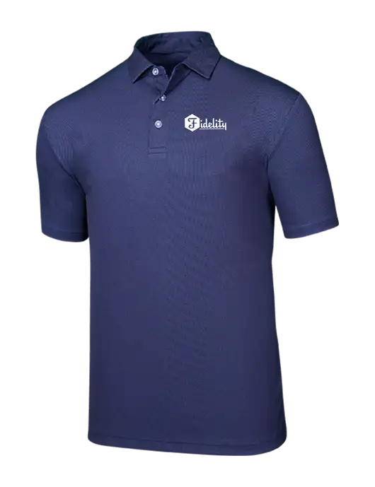 Callaway Birdseye Navy Polo w/Fidelity Bank Logo
