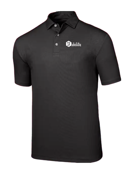 Callaway Birdseye Black Polo w/Fidelity Bank Logo