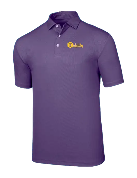 Callaway Birdseye Purple Polo w/Fidelity Bank Logo
