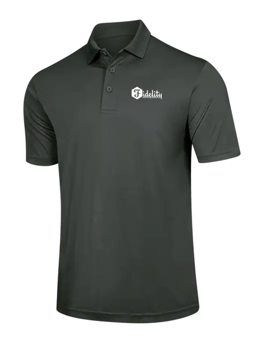 Dark Grey PosiCharge Competitor Polo w/Fidelity Bank Logo