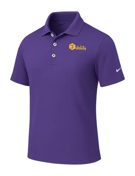 Nike Purple Tech Basic Dri-FIT Polo
 w/Fidelity Bank Logo