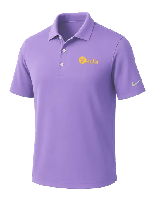 NIKE Light Purple Dri-Fit Micro Pique Polo w/Fidelity Bank Logo