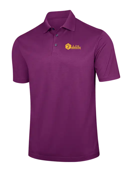 Violet Purple Performance Fine Jacquard Polo w/Fidelity Bank Logo