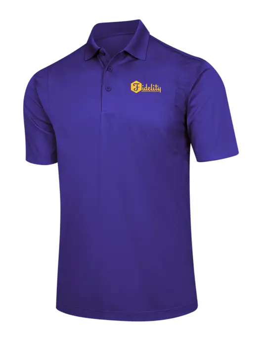 Purple Micropique Sport-Wick Polo w/Fidelity Bank Logo