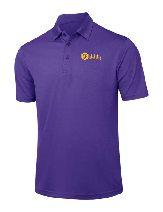 Purple Heather Contender Polo w/Fidelity Bank Logo