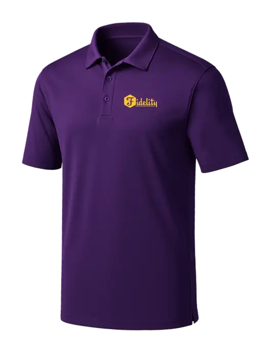 Purple Silk Touch Performance Polo w/Fidelity Bank Logo