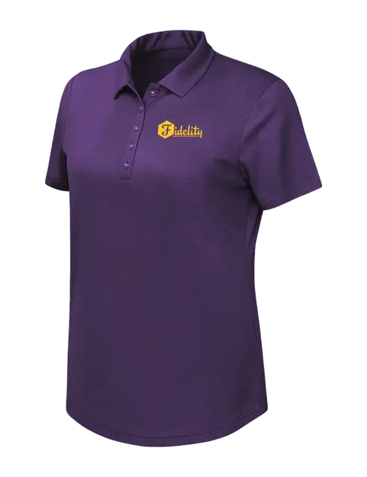 Callaway Womens Birdseye Purple Polo w/Fidelity Bank Logo