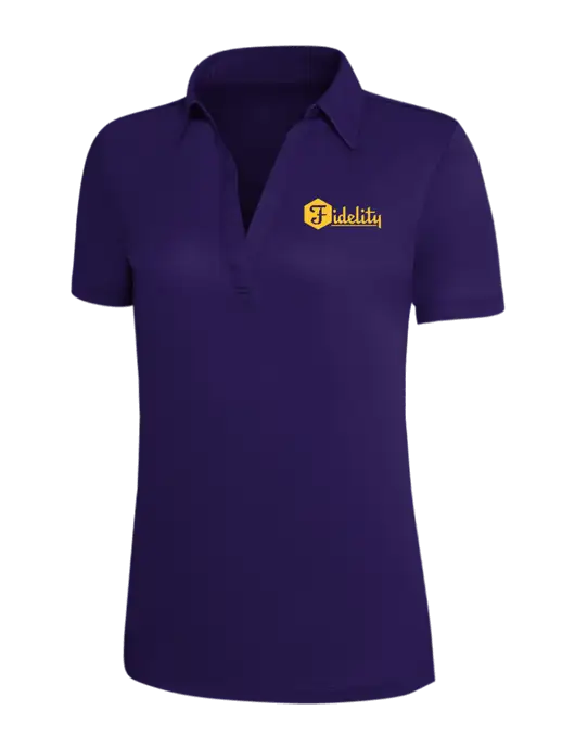 Purple Silk Touch Womens Performance Polo w/Fidelity Bank Logo