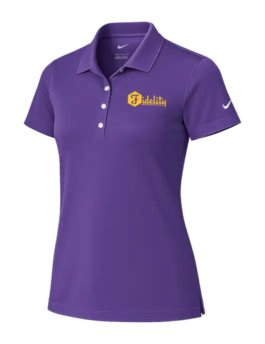 Nike Womens Purple Tech Basic Dri-FIT Polo
 w/Fidelity Bank Logo