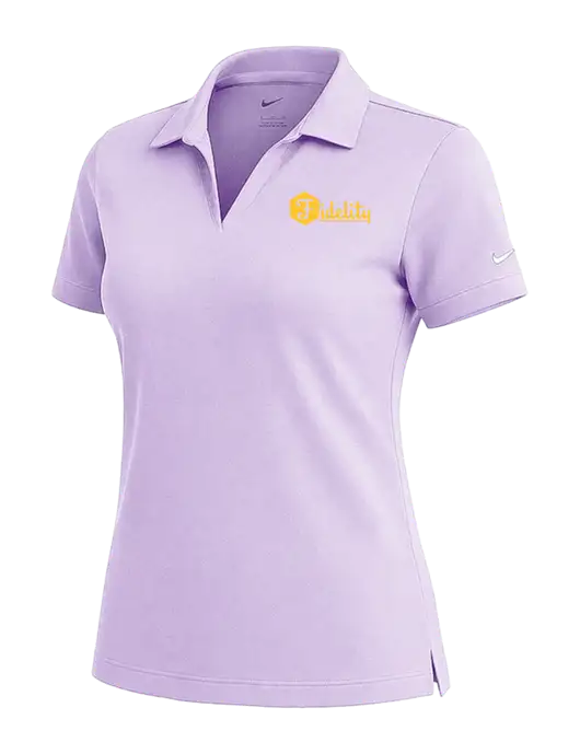 NIKE Light Purple Womens Dri-Fit Micro Pique Polo w/Fidelity Bank Logo