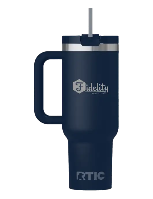 RTIC Road Trip 40 oz Navy Tumbler  w/Fidelity Bank Logo