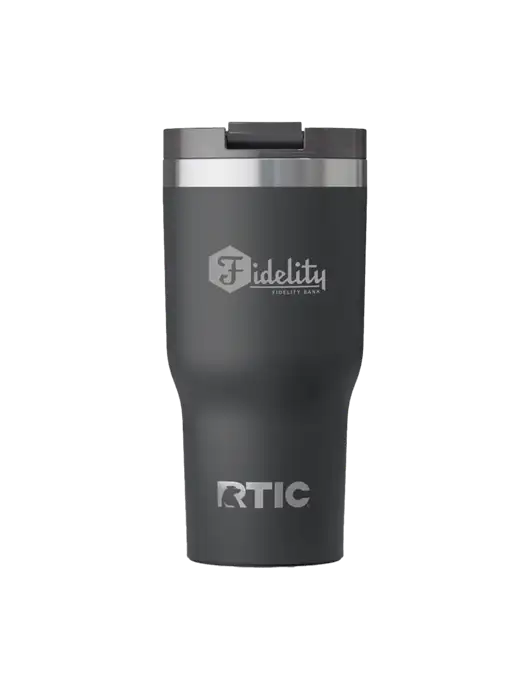 RTIC Essential 20 oz Charcoal Tumbler w/Fidelity Bank Logo