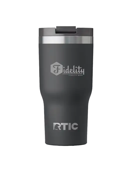 RTIC Essential 30 oz Charcoal Tumbler w/Fidelity Bank Logo