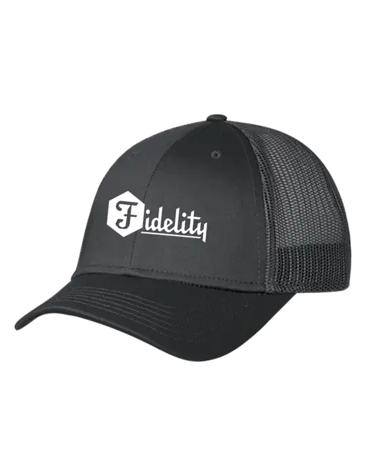 Charcoal Mesh Trucker Cap Snap Back w/Fidelity Bank Logo