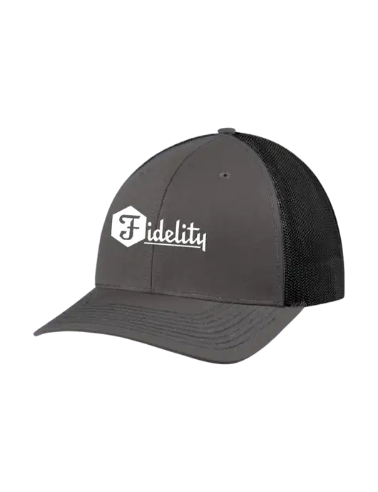 Richardson Adjustable Snapback Original 112 Trucker Cap Dark Grey w/Black Mesh w/Fidelity Bank Logo