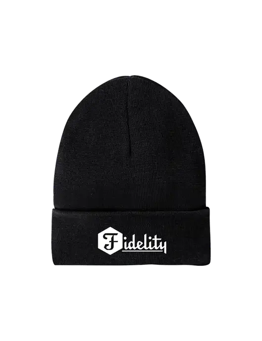 Recycled Black Beanie w/Fidelity Bank Logo