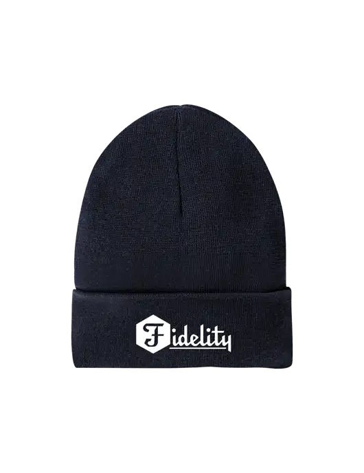 Recycled True Navy Beanie w/Fidelity Bank Logo