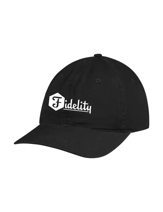 Garment Washed Unstructured Twill Black Cap w/Fidelity Bank Logo