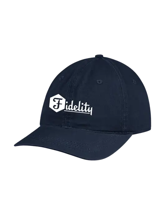 Garment Washed Unstructured Twill Navy Cap w/Fidelity Bank Logo