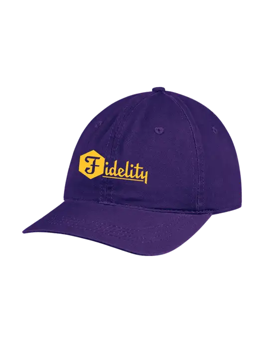Garment Washed Unstructured Twill Purple Cap w/Fidelity Bank Logo