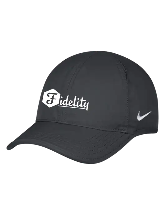 Nike Charcoal Featherlight Cap w/Fidelity Bank Logo
