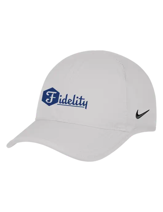Nike White Featherlight Cap w/Fidelity Bank Logo