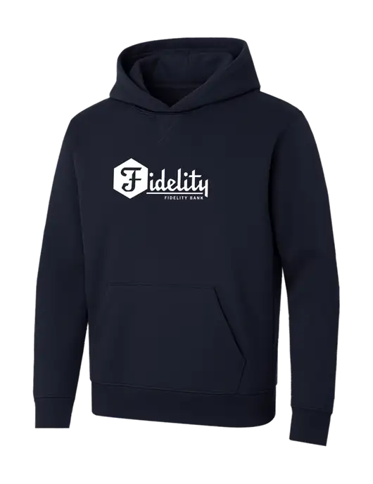 Allmade Dark Navy Organic French Terry Pullover Hoodie w/Fidelity Bank Logo