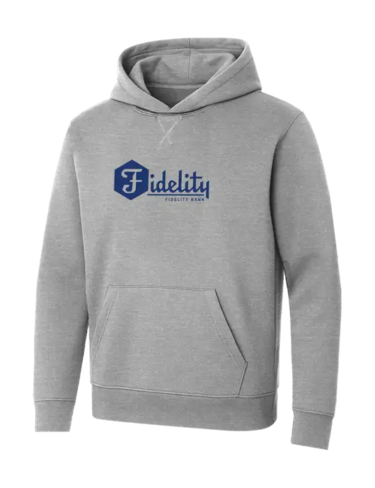 Allmade Granite Grey Heather Organic French Terry Pullover Hoodie w/Fidelity Bank Logo