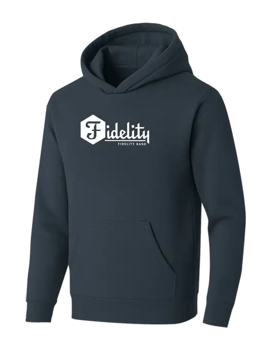 BELLA+CANVAS Dark Grey Sponge Fleece Pullover Hoodie w/Fidelity Bank Logo