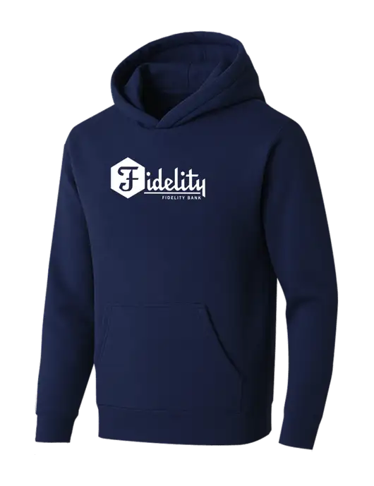 BELLA+CANVAS Navy Sponge Fleece Pullover Hoodie w/Fidelity Bank Logo