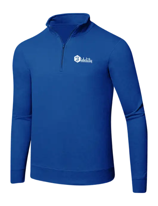 True Royal 8.5 oz Ring Spun 1/4 Zip Pullover Sweatshirt w/Fidelity Bank Logo