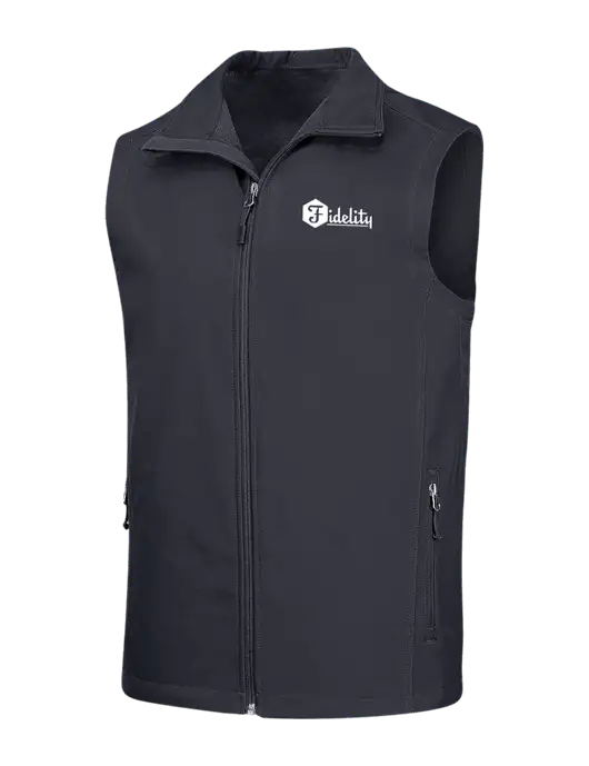 Dark Grey Core Soft Shell Vest w/Fidelity Bank Logo