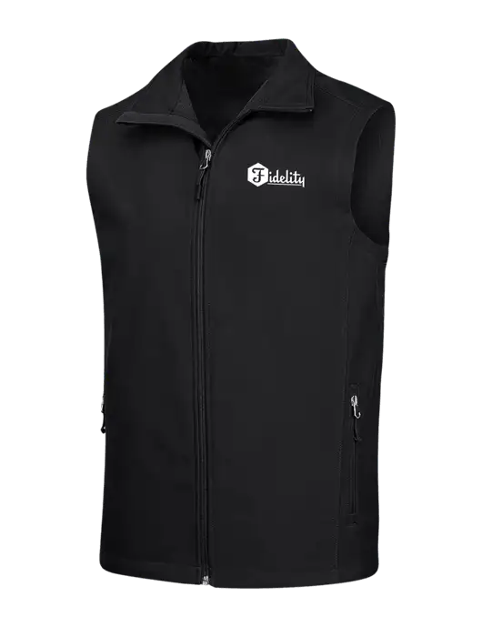 Black Core Soft Shell Vest w/Fidelity Bank Logo