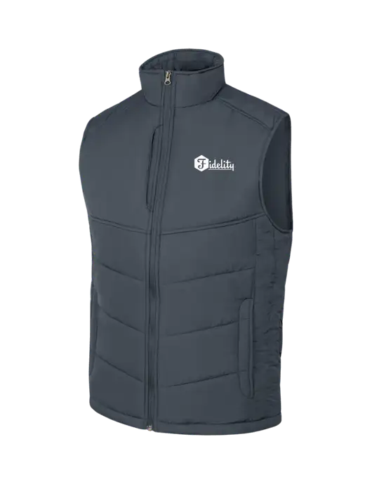 Dark Slate/Black Puffy Vest w/Fidelity Bank Logo