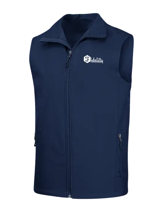 Navy Core Soft Shell Vest w/Fidelity Bank Logo