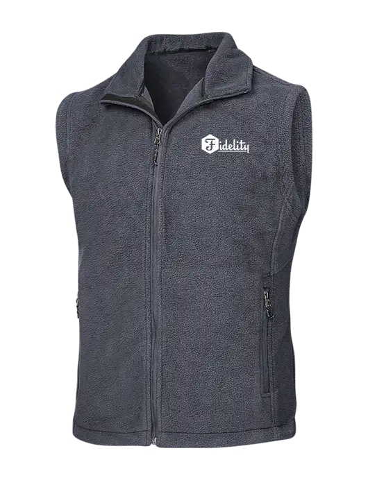 Dark Grey Fleece Vest w/Fidelity Bank Logo