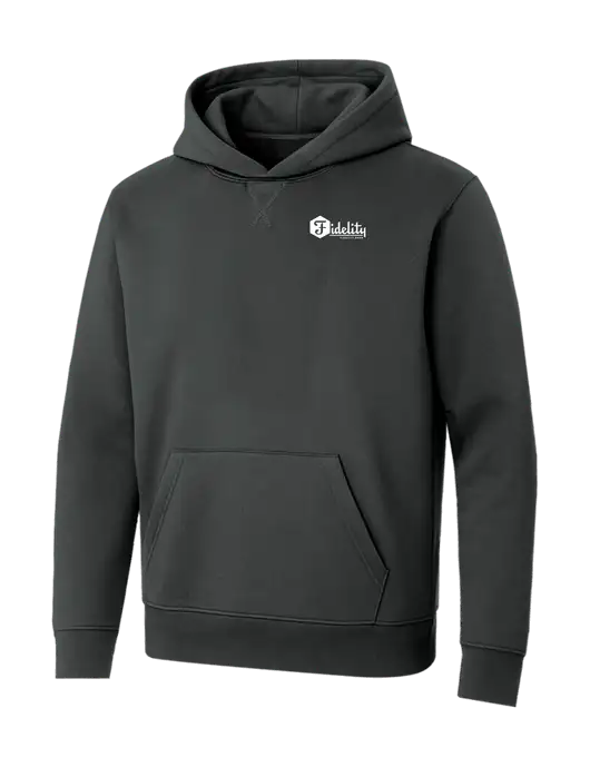 Allmade Charcoal Grey Organic French Terry Pullover Hoodie w/Fidelity Bank Logo