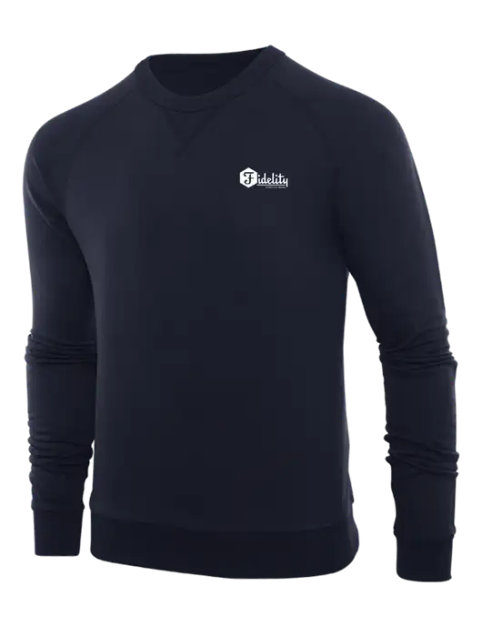 Allmade Dark Navy Organic French Terry Crewneck Sweatshirt w/Fidelity Bank Logo